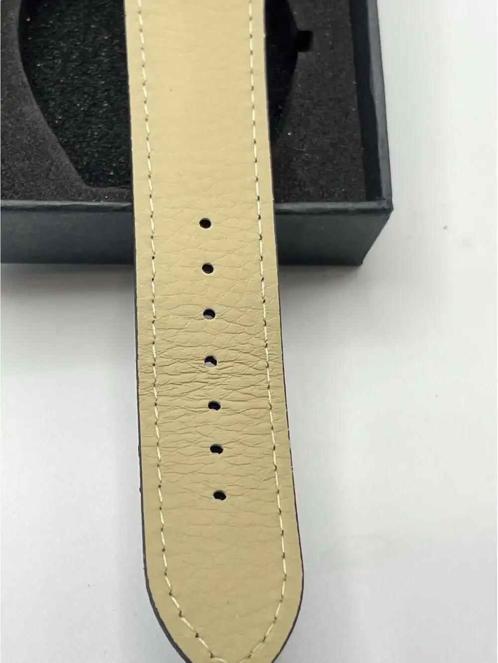 Watch Women's or Unisex Rose Gold & White Tone Dial Black Band New in box